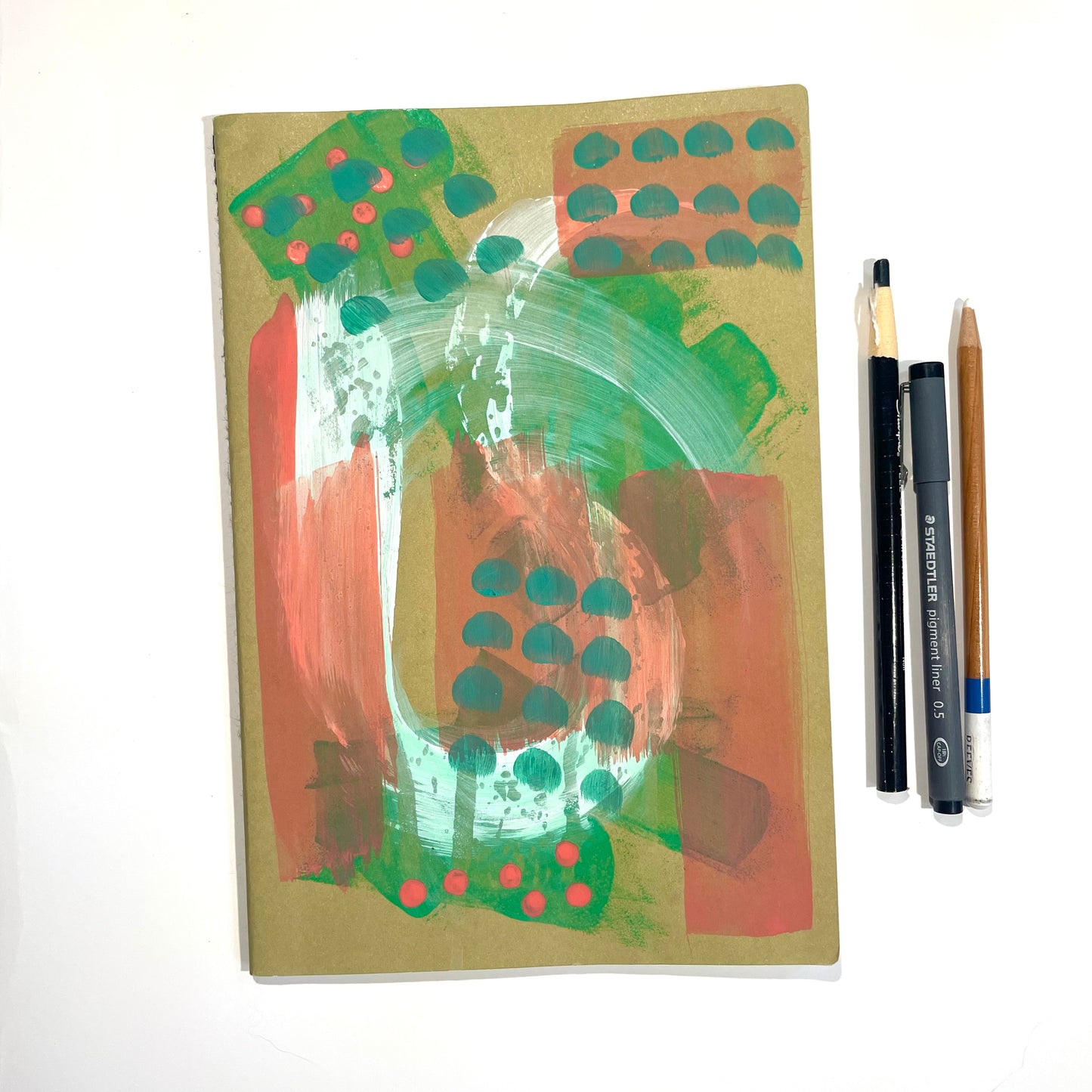 Art Journal: Abstract Salmon/Lime